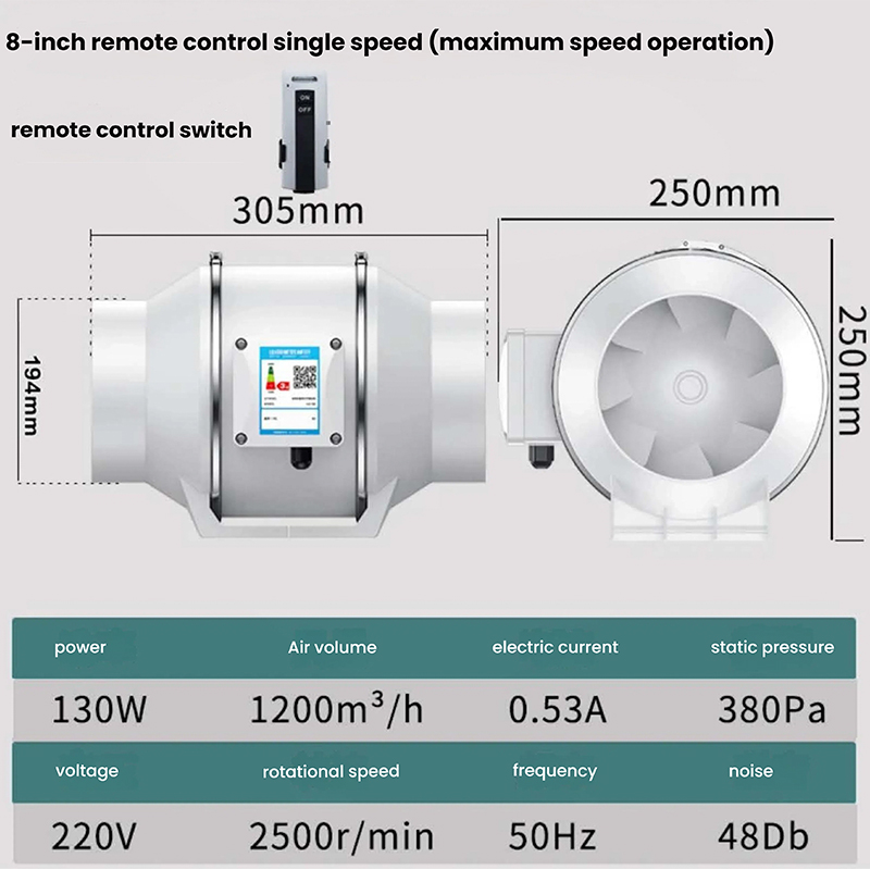 Remote Control Single Speed Fan